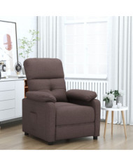 Fauteuil inclinable Marron foncé Tissu | Mobilier & Déco