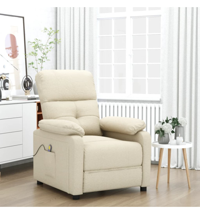 Fauteuil de massage Crème Tissu | Mobilier & Déco