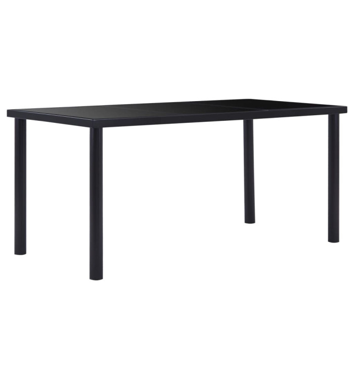 Table à manger Noir 160x80x75 cm Verre trempé | Mobilier & Déco