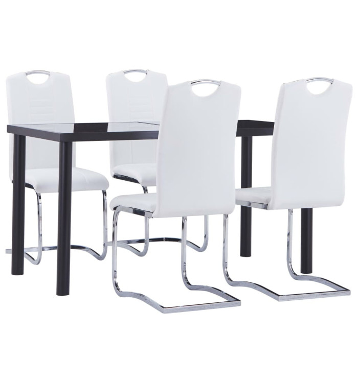 Ensemble de salle à manger 5 pcs Similicuir Blanc | Mobilier & Déco