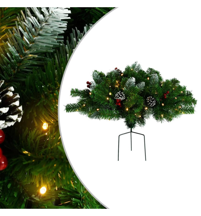 Arbre de Noël artificiel pré-éclairé d'allée vert 40 cm PVC | Mobilier & Déco