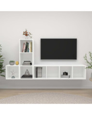 Ensemble de meuble TV 3 pcs Blanc Bois d'ingénierie | Mobilier & Déco