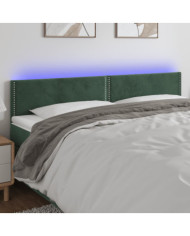 Tête de lit à LED Vert foncé 160x5x78/88 cm Velours | Mobilier & Déco