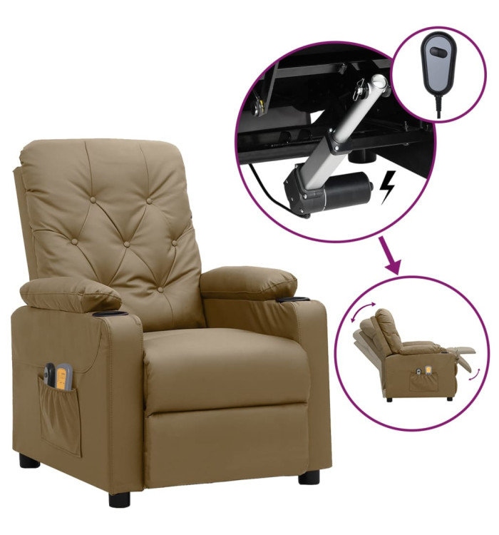 Fauteuil de massage électrique Cappuccino Similicuir | Mobilier & Déco