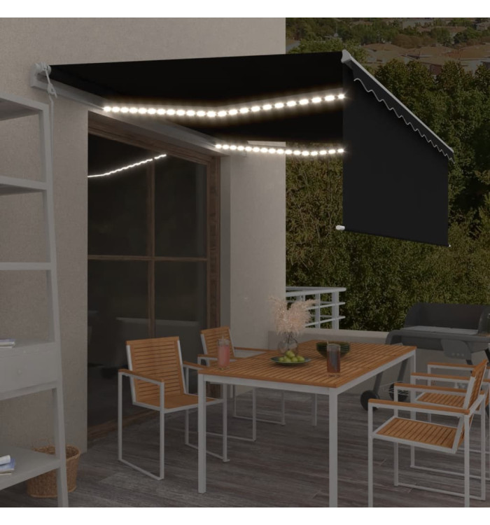 Auvent automatique store capteur de vent LED 4,5x3 m Anthracite | Mobilier & Déco