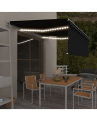 Auvent automatique store capteur de vent LED 4,5x3 m Anthracite | Mobilier & Déco