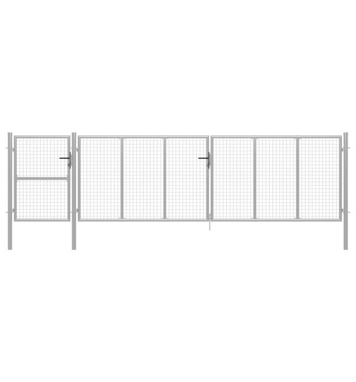 Portillon Acier 500 x 125 cm Argenté | Mobilier & Déco