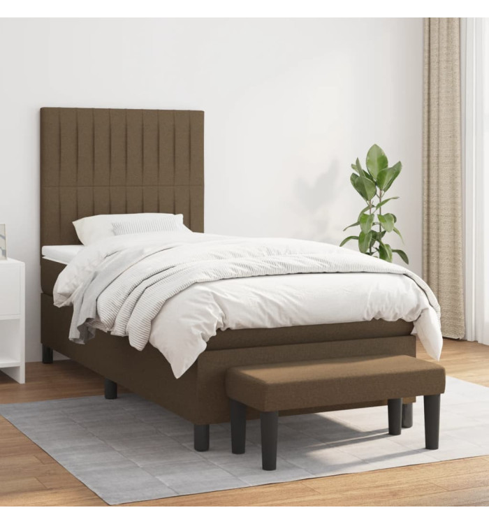 Sommier à lattes de lit avec matelas Marron foncé 80x200 cm | Mobilier & Déco