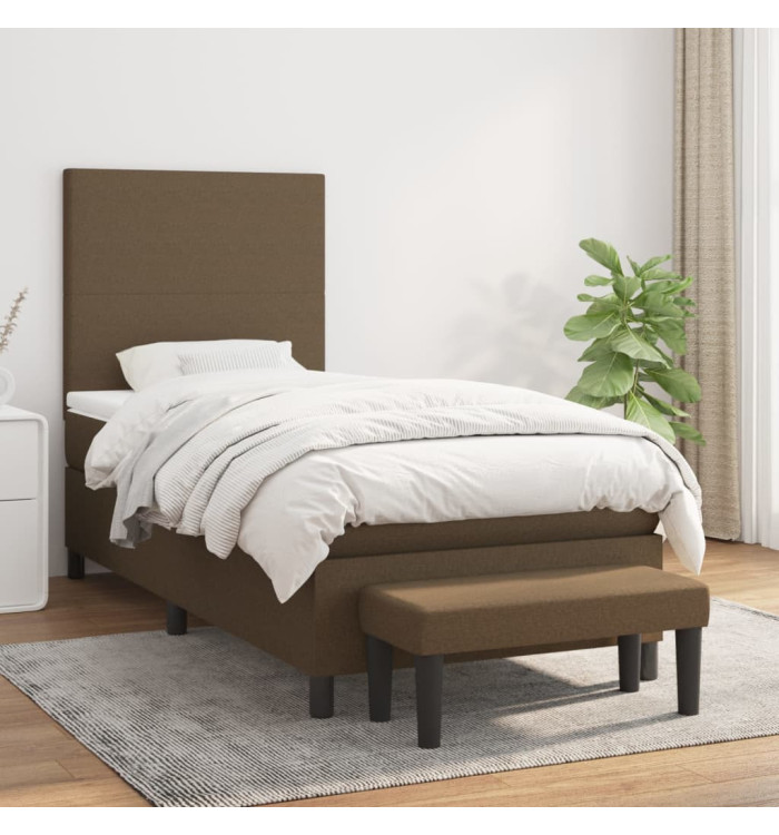 Sommier à lattes de lit avec matelas Marron foncé 80x200 cm | Mobilier & Déco