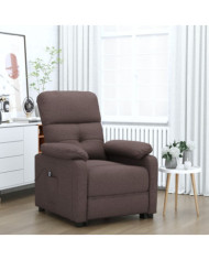 Fauteuil inclinable électrique Marron foncé Tissu | Mobilier & Déco