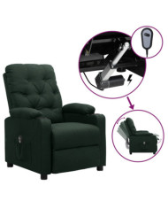 Fauteuil inclinable électrique Vert foncé Tissu | Mobilier & Déco