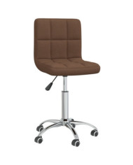 Chaise pivotante de salle à manger Marron Tissu | Mobilier & Déco