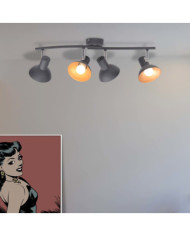 Plafonnier pour 4 ampoules E27 Noir et doré | Mobilier & Déco