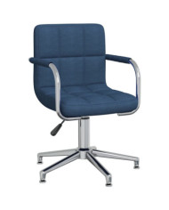 Chaise pivotante de salle à manger Bleu Tissu | Mobilier & Déco