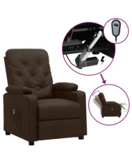 Fauteuil inclinable électrique Marron Similicuir | Mobilier & Déco