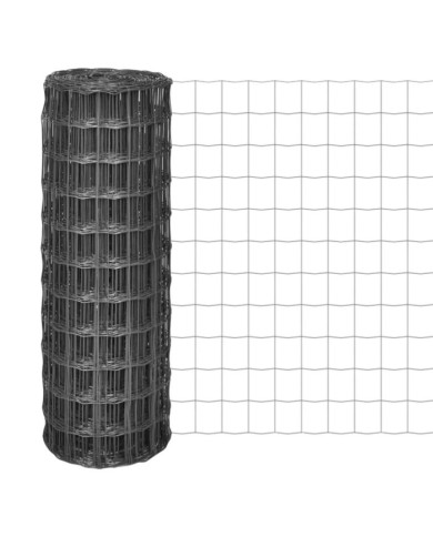 Clôture euro Acier 10 x 1 m Gris | Mobilier & Déco