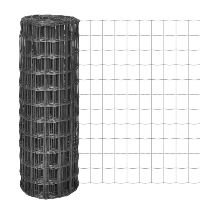 Clôture euro Acier 10 x 1 m Gris | Mobilier & Déco