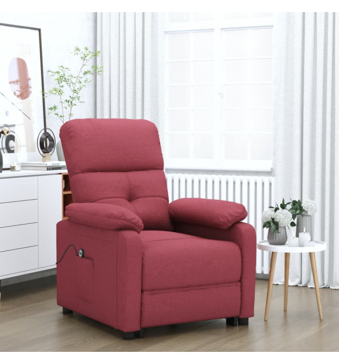 Fauteuil inclinable électrique Rouge bordeaux Tissu | Mobilier & Déco