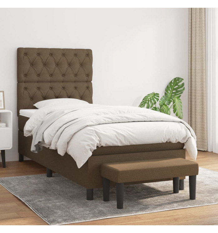 Sommier à lattes de lit avec matelas Marron foncé 80x200 cm | Mobilier & Déco