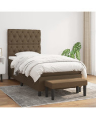 Sommier à lattes de lit avec matelas Marron foncé 80x200 cm | Mobilier & Déco