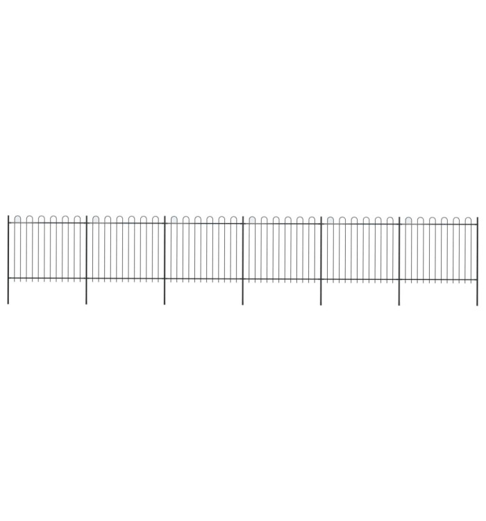 Clôture de jardin avec dessus en cerceau Acier 10,2x1,5 m Noir | Mobilier & Déco