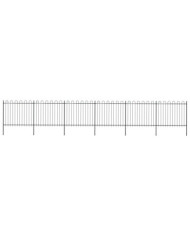 Clôture de jardin avec dessus en cerceau Acier 10,2x1,5 m Noir | Mobilier & Déco