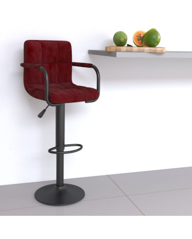 Tabouret de bar Rouge bordeaux Velours | Mobilier & Déco