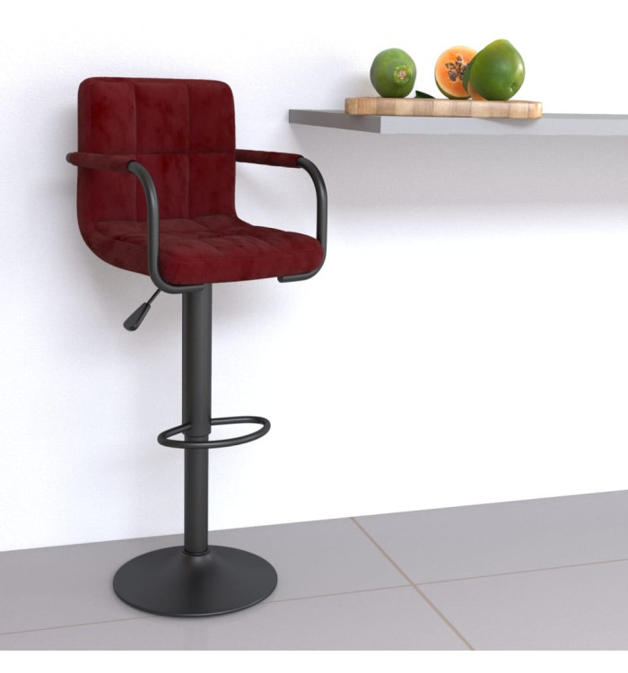 Tabouret de bar Rouge bordeaux Velours | Mobilier & Déco
