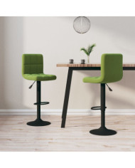 Tabourets de bar lot de 2 vert clair velours | Mobilier & Déco