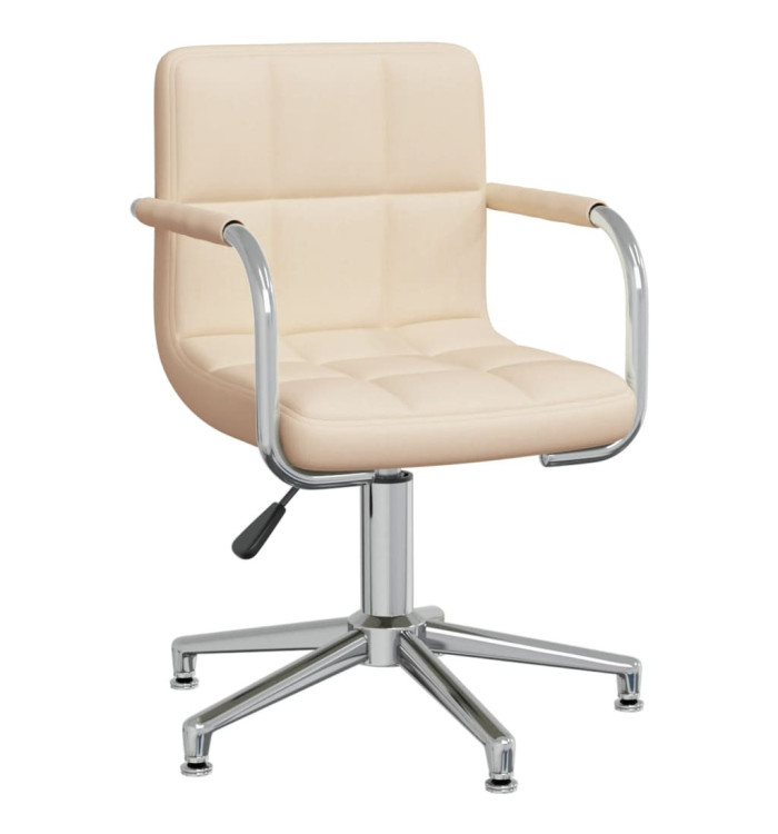Chaise pivotante de salle à manger Crème Tissu | Mobilier & Déco