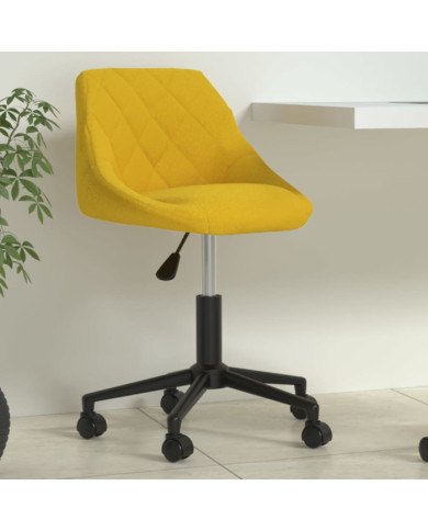 Chaise pivotante de bureau Jaune moutarde Velours | Mobilier & Déco