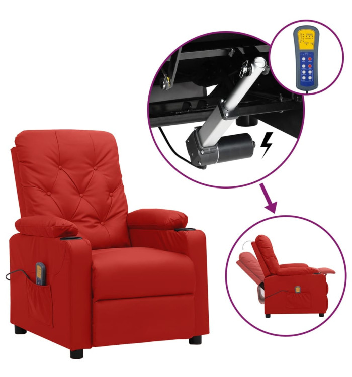 Fauteuil de massage Rouge bordeaux Similicuir | Mobilier & Déco