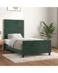 Cadre de lit sans matelas vert foncé 80x200 cm velours | Mobilier & Déco