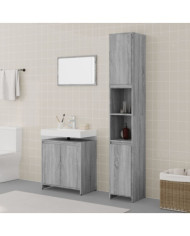 Ensemble de meubles de salle de bain 3 pcs Sonoma gris | Mobilier & Déco