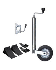 Roue jockey 48 mm avec 1 pince divisée et des cales de roue | Mobilier & Déco