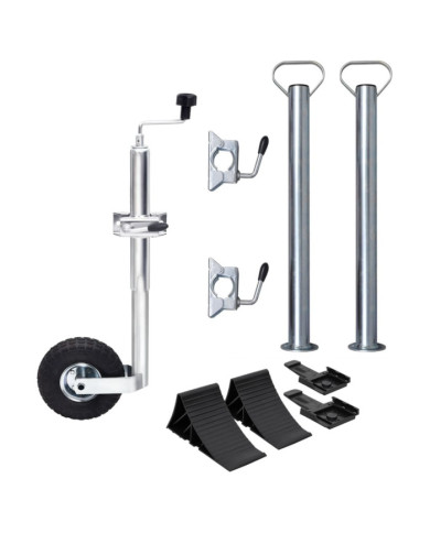 Roue jockey 48 mm avec 2 tubes de support et 3 pinces divisées | Mobilier & Déco