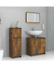 Ensemble de meubles de salle de bain 3 pcs Chêne fumé | Mobilier & Déco