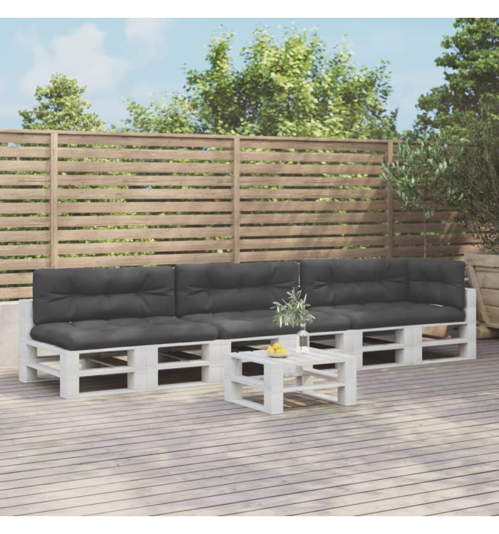 Coussins de palette lot de 7 noir tissu | Mobilier & Déco