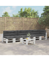 Coussins de palette lot de 7 noir tissu | Mobilier & Déco