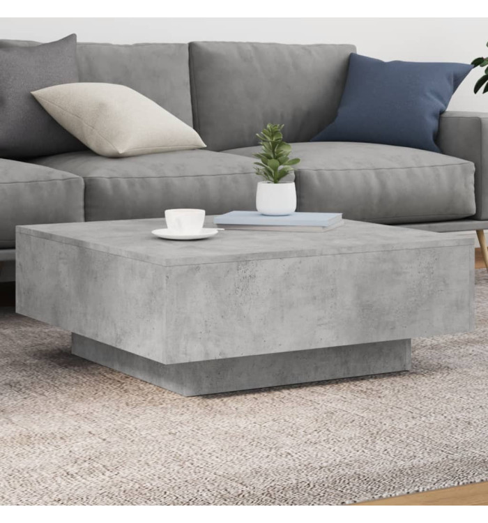 Table basse gris béton 80x80x31 cm bois d'ingénierie | Mobilier & Déco