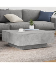 Table basse gris béton 80x80x31 cm bois d'ingénierie | Mobilier & Déco