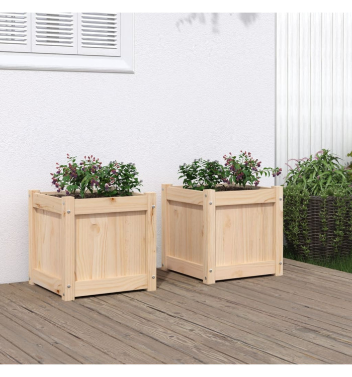 Jardinières 2 pcs bois de pin massif | Mobilier & Déco