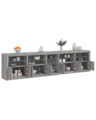 Buffet avec lumières LED sonoma gris 283x37x67 cm | Mobilier & Déco