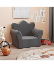 Canapé pour enfants anthracite peluche douce | Mobilier & Déco