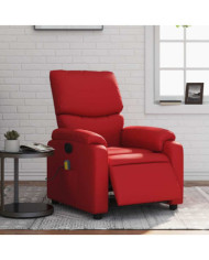 Fauteuil de massage inclinable électrique rouge similicuir | Mobilier & Déco