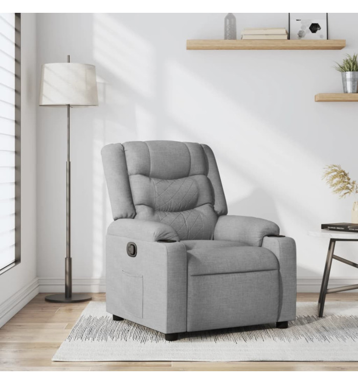 Fauteuil inclinable Gris clair Tissu | Mobilier & Déco