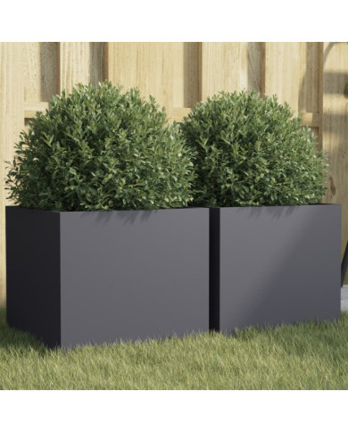 Jardinières 2 pcs anthracite 32x30x29 cm acier | Mobilier & Déco