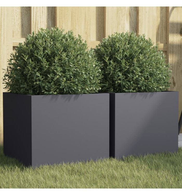 Jardinières 2 pcs anthracite 32x30x29 cm acier | Mobilier & Déco
