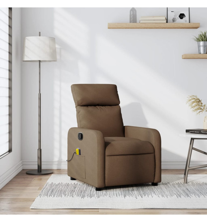 Fauteuil de massage inclinable Marron Tissu | Mobilier & Déco