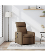 Fauteuil de massage inclinable Marron Tissu | Mobilier & Déco